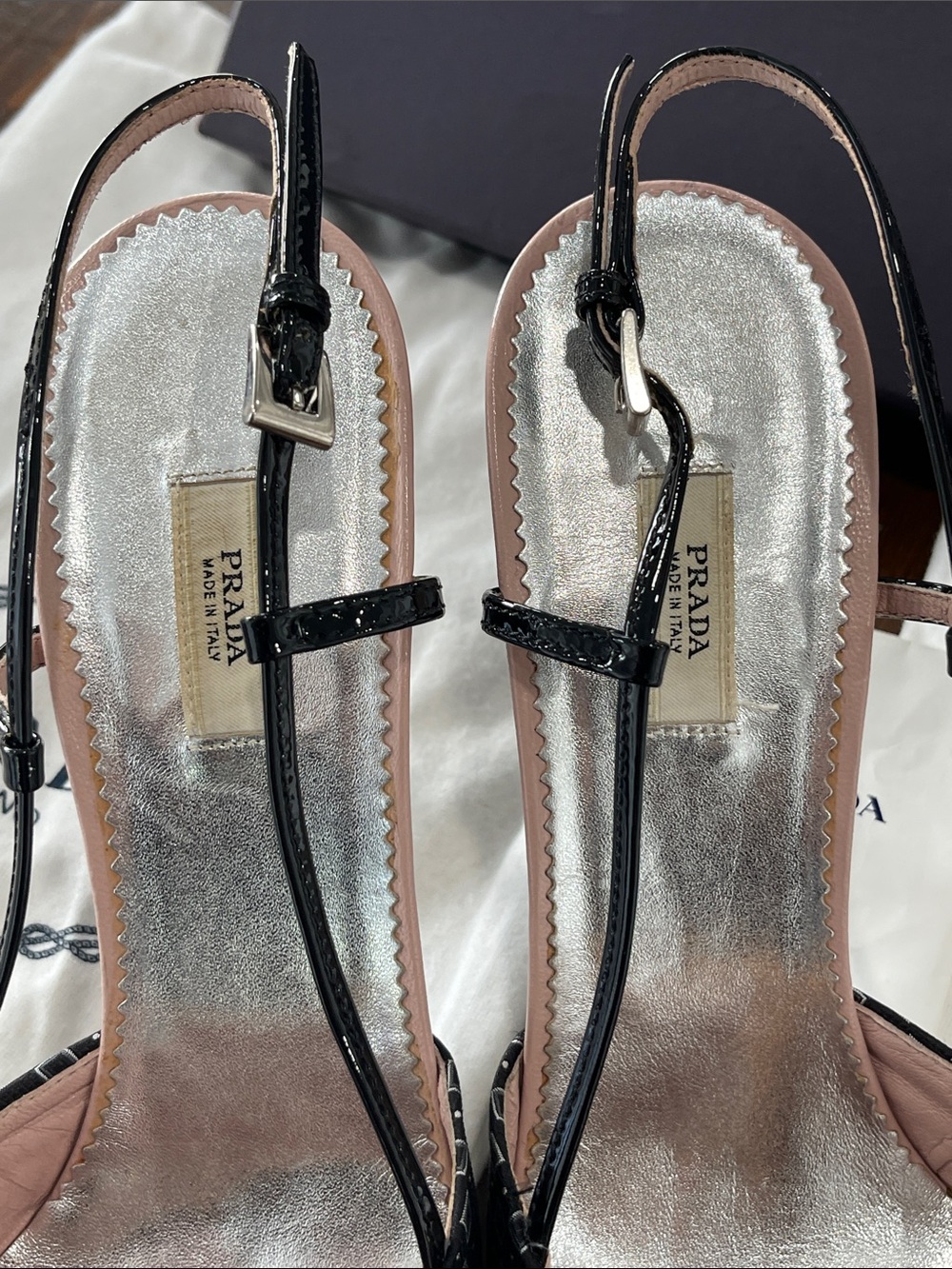 Prada Women’s Vintage Kimono Slingback Heels Size 40 Made in Italy Floral Rare - Picture 5 of 9